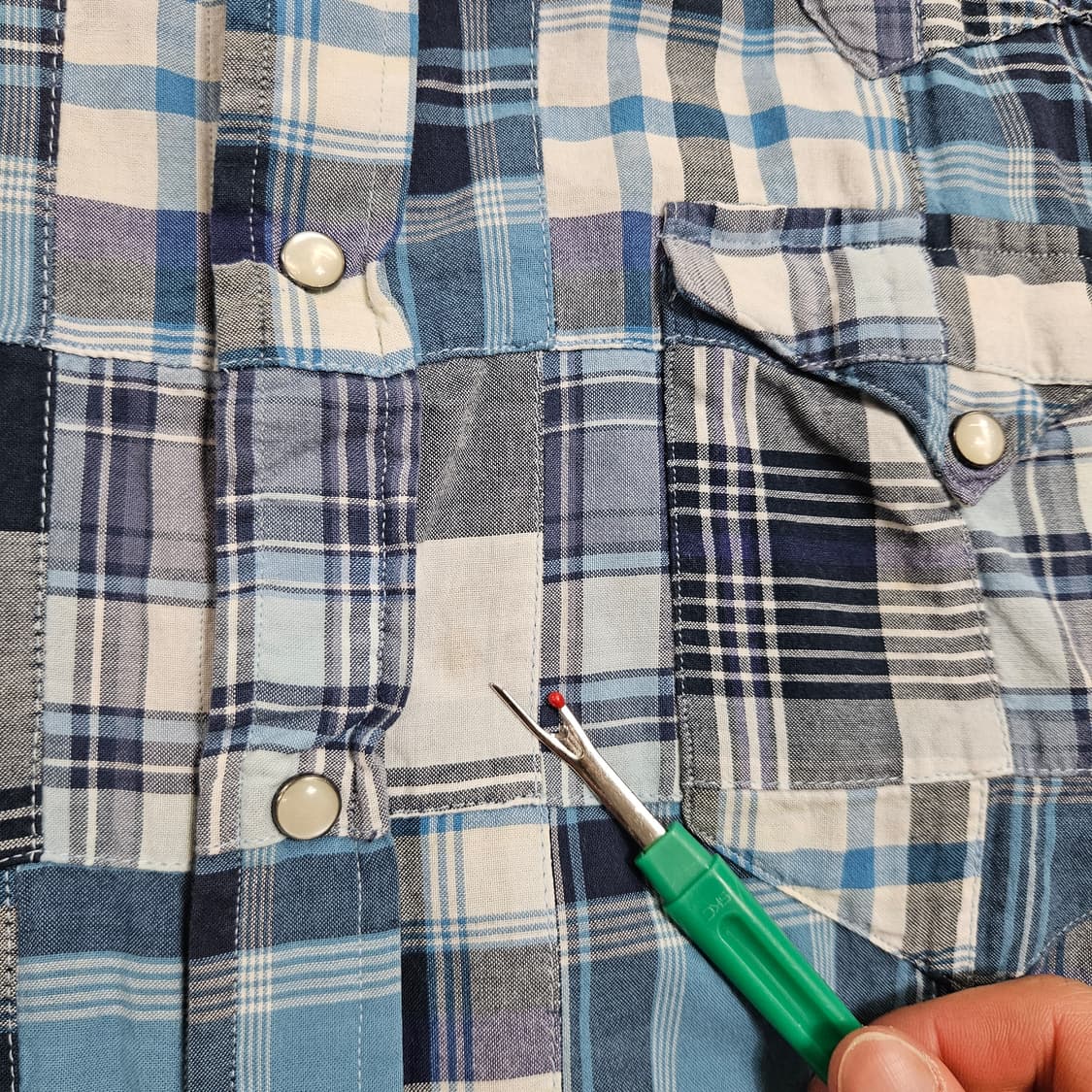 폴로 랄프 로렌 패치워크 웨스턴 반팔 셔츠 L 상품이미지8