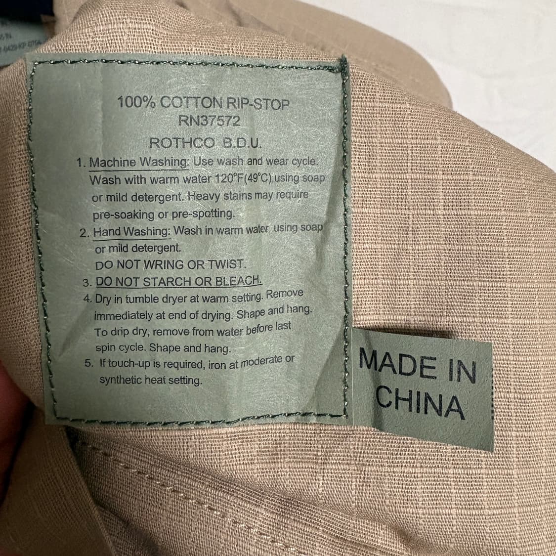 로스코 립스탑 BDU 밀리터리 자켓 / 베이지, LARGE-REGULAR 상품이미지9