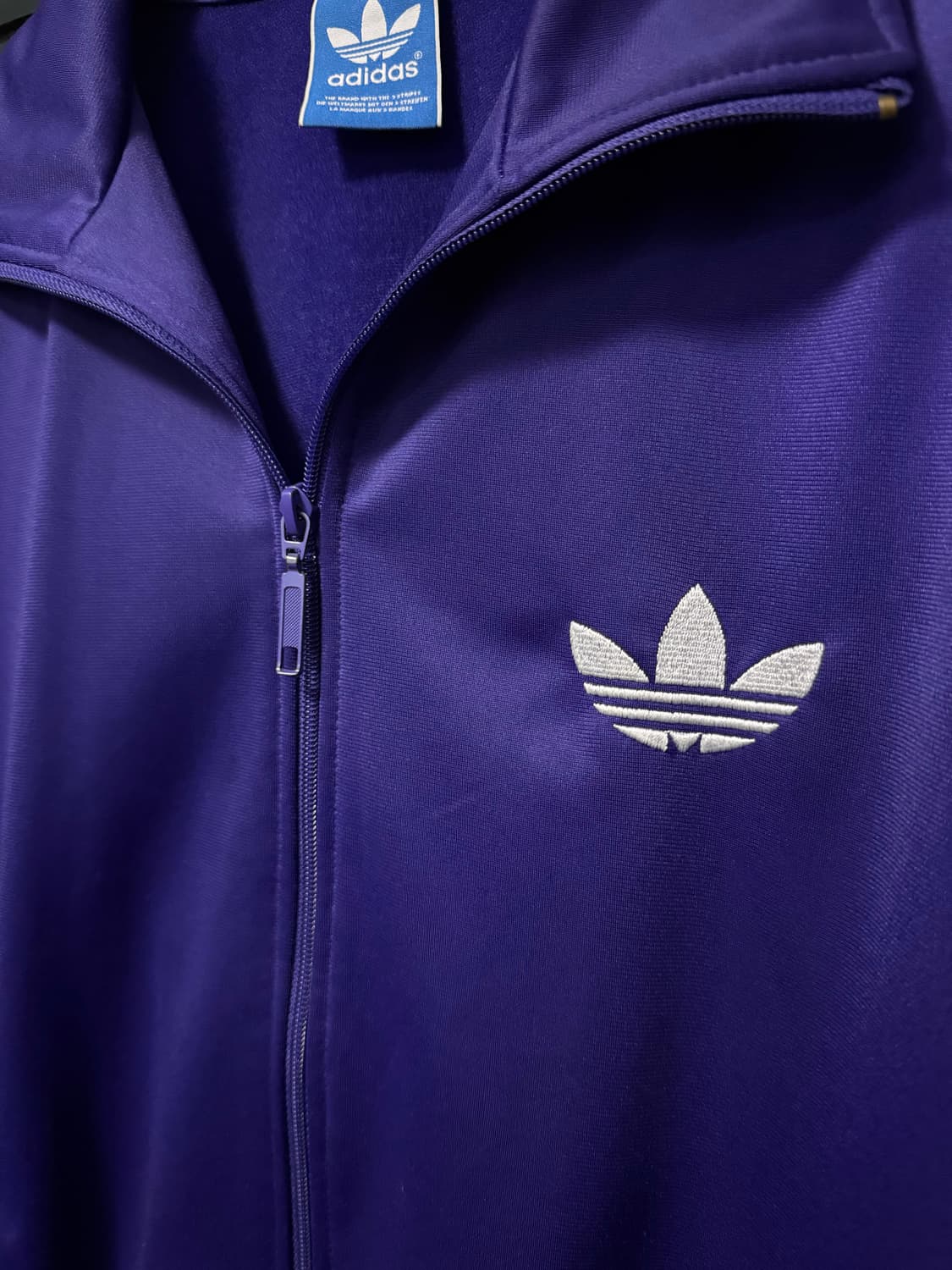 아디다스 구 파이어버드 퍼플 보라 져지 트랙탑 집업 100 L 올드스쿨  상품이미지5