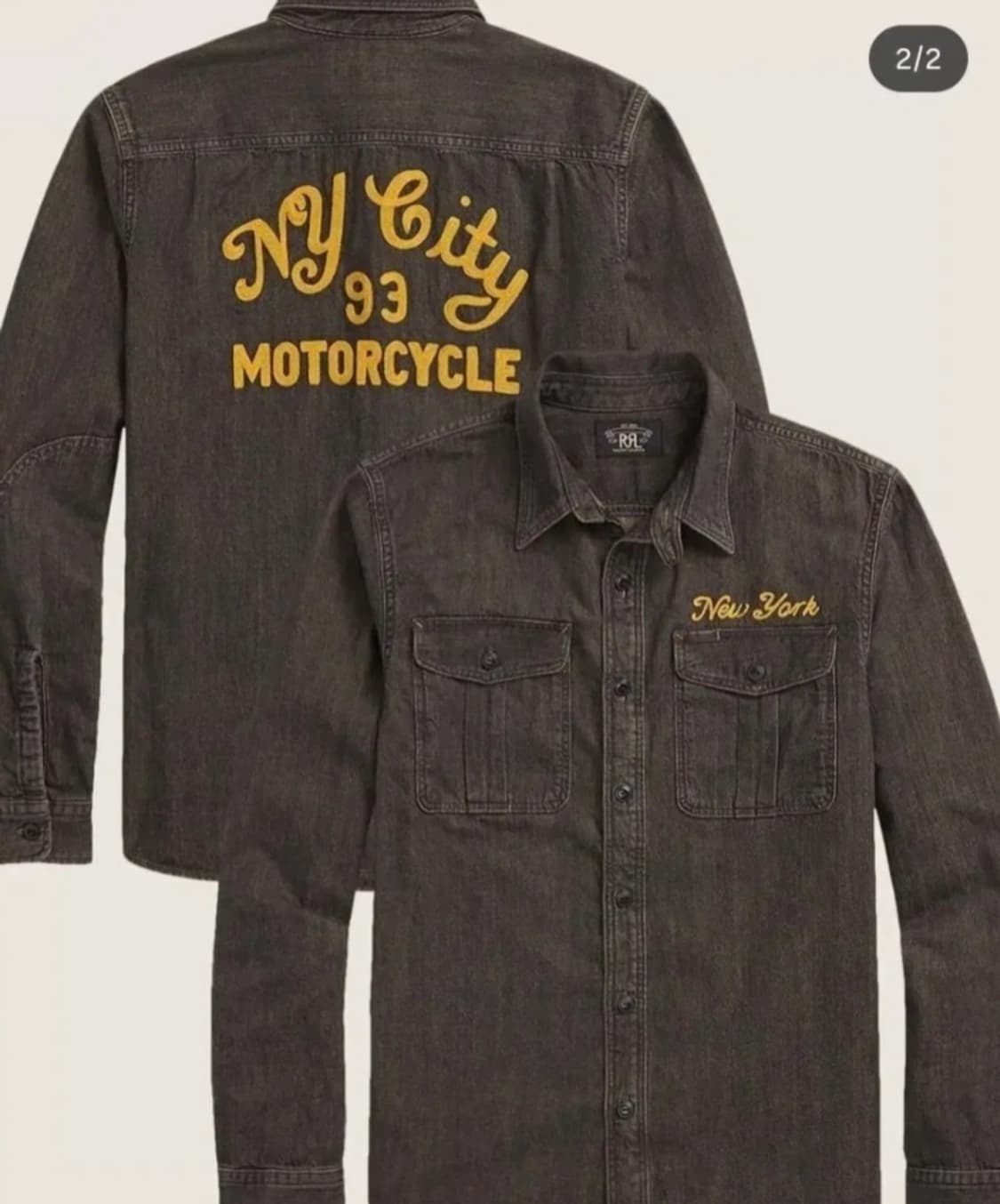 더블알엘 임브로이더 데님셔츠. L 상품이미지1