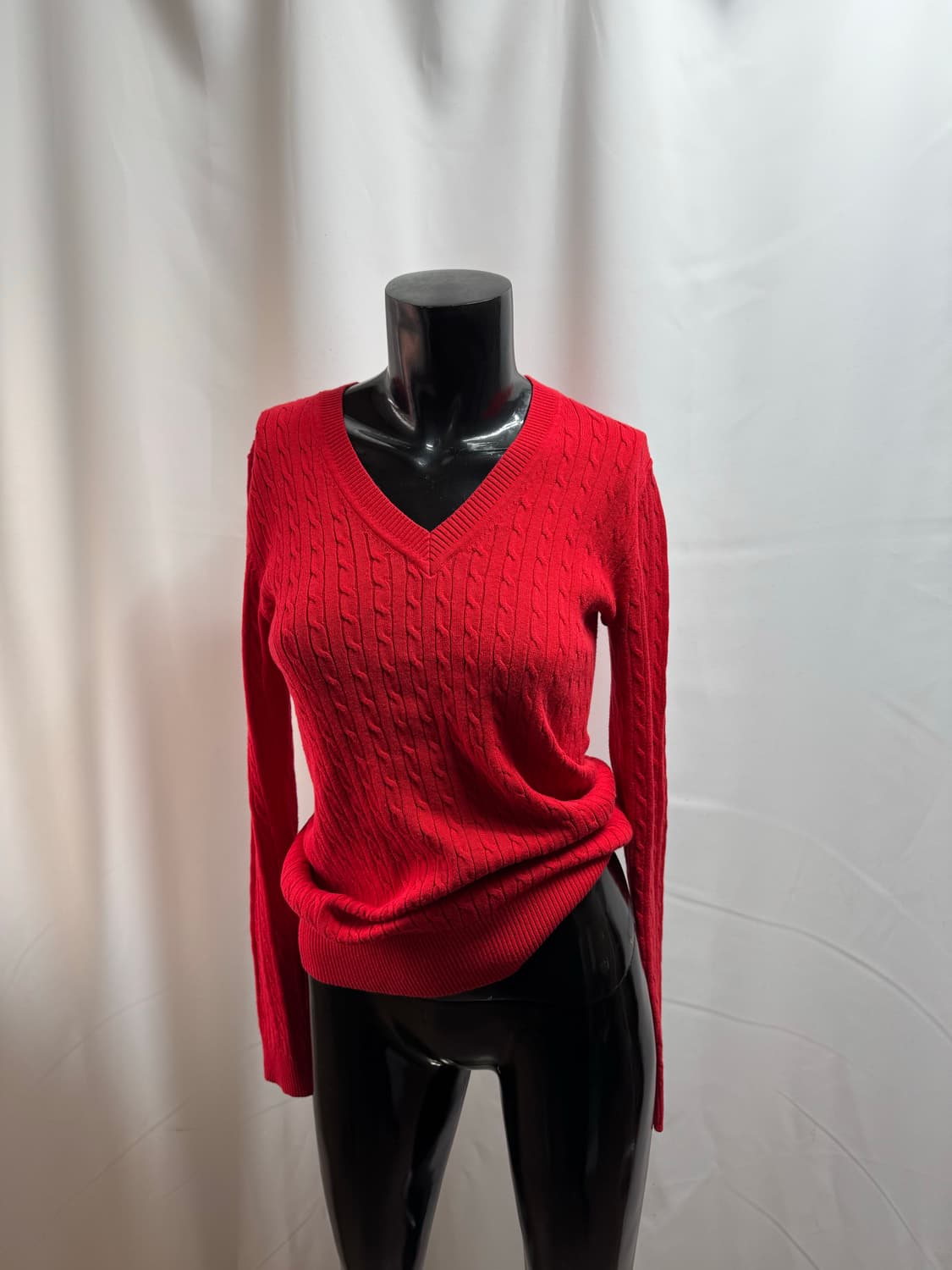 타미힐피거 브이넥 꽈배기 니트 상품이미지1