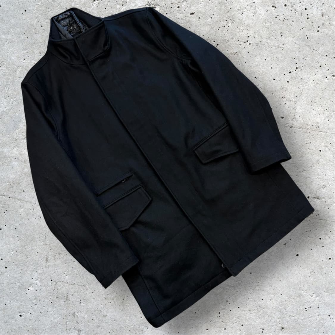 [M] 앤드류마크 블랙 내피 울 남성 하프 코트 D65 상품이미지1