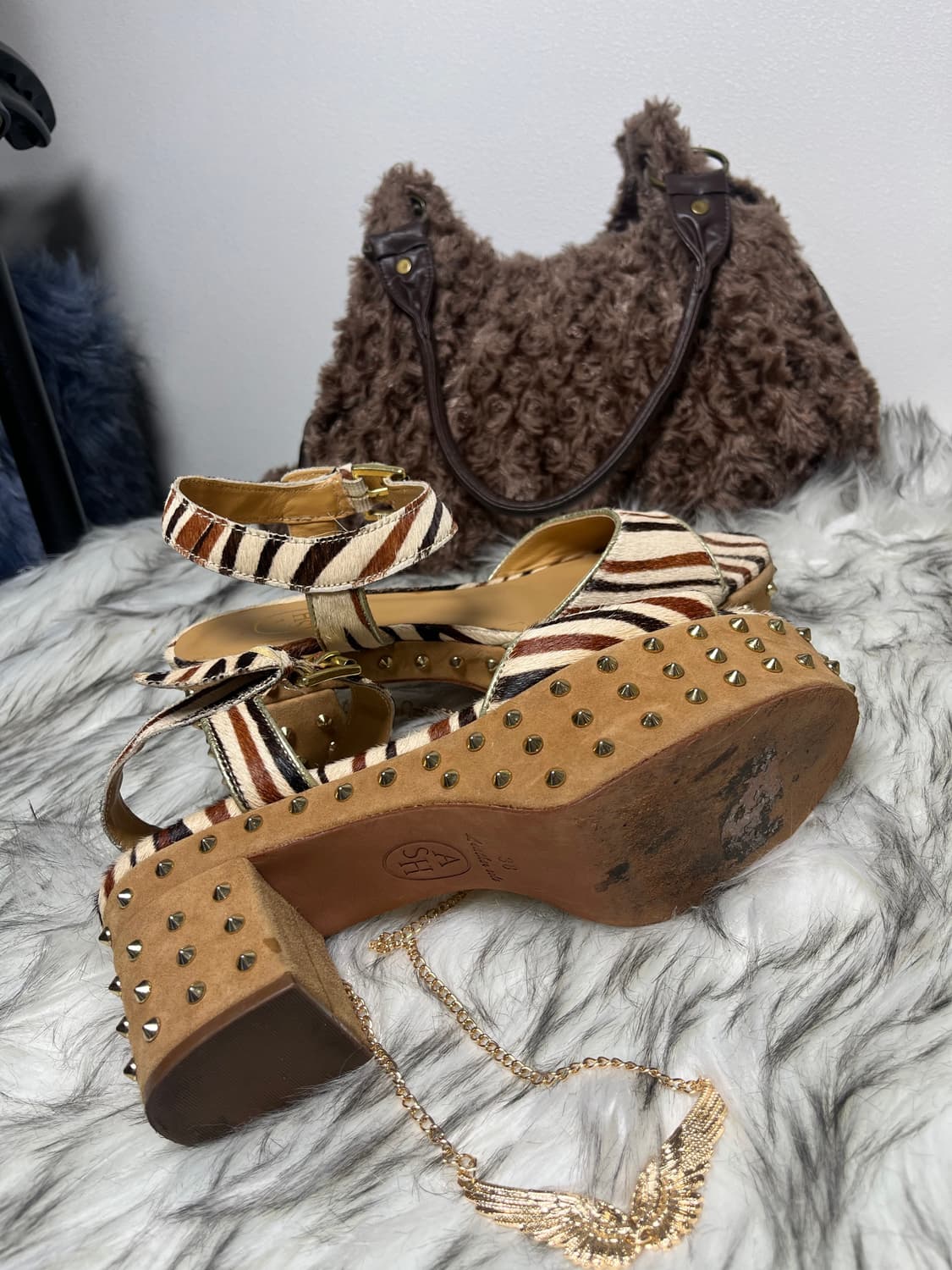 Ash 아쉬 지브라 송치 샌들 플랫폼 스터드 상품이미지3