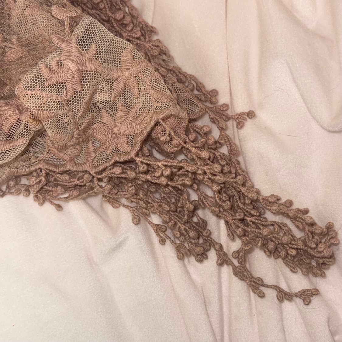 일본 빈티지 모리걸 레이스 스카프 (인디핑크) 상품이미지3