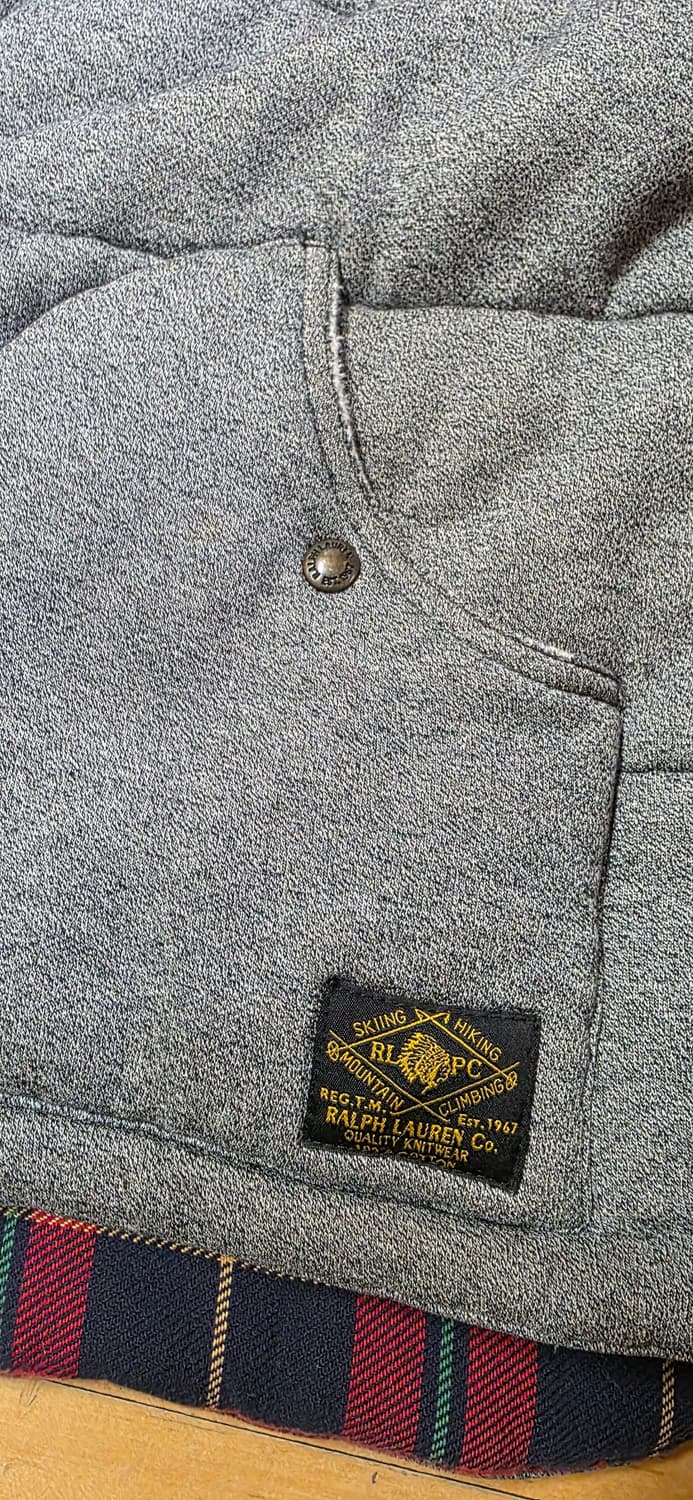 폴로 랄프로렌 빈티지 사슴가죽 패치 패딩 조끼 xl 상품이미지7