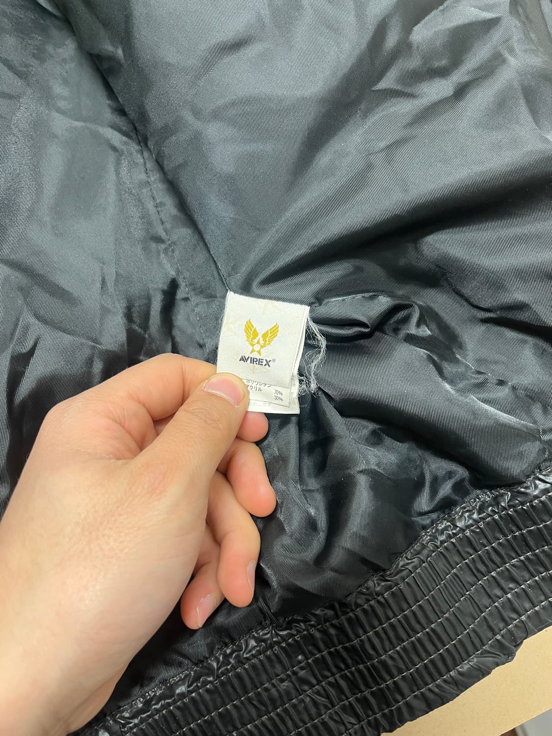 아비렉스 USN 빅 로고 블랙 퀼팅 패디드 재킷 L 상품이미지4