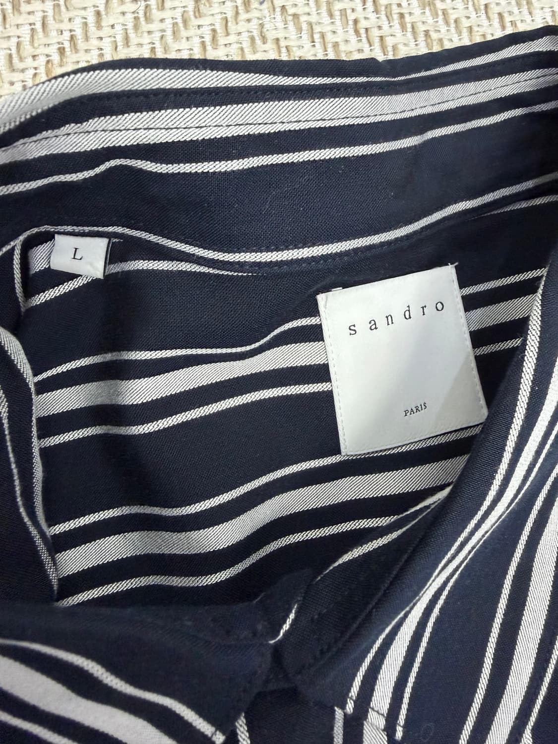 정품) 산드로옴므 신형 스트라이프 셔츠 L 상품이미지6