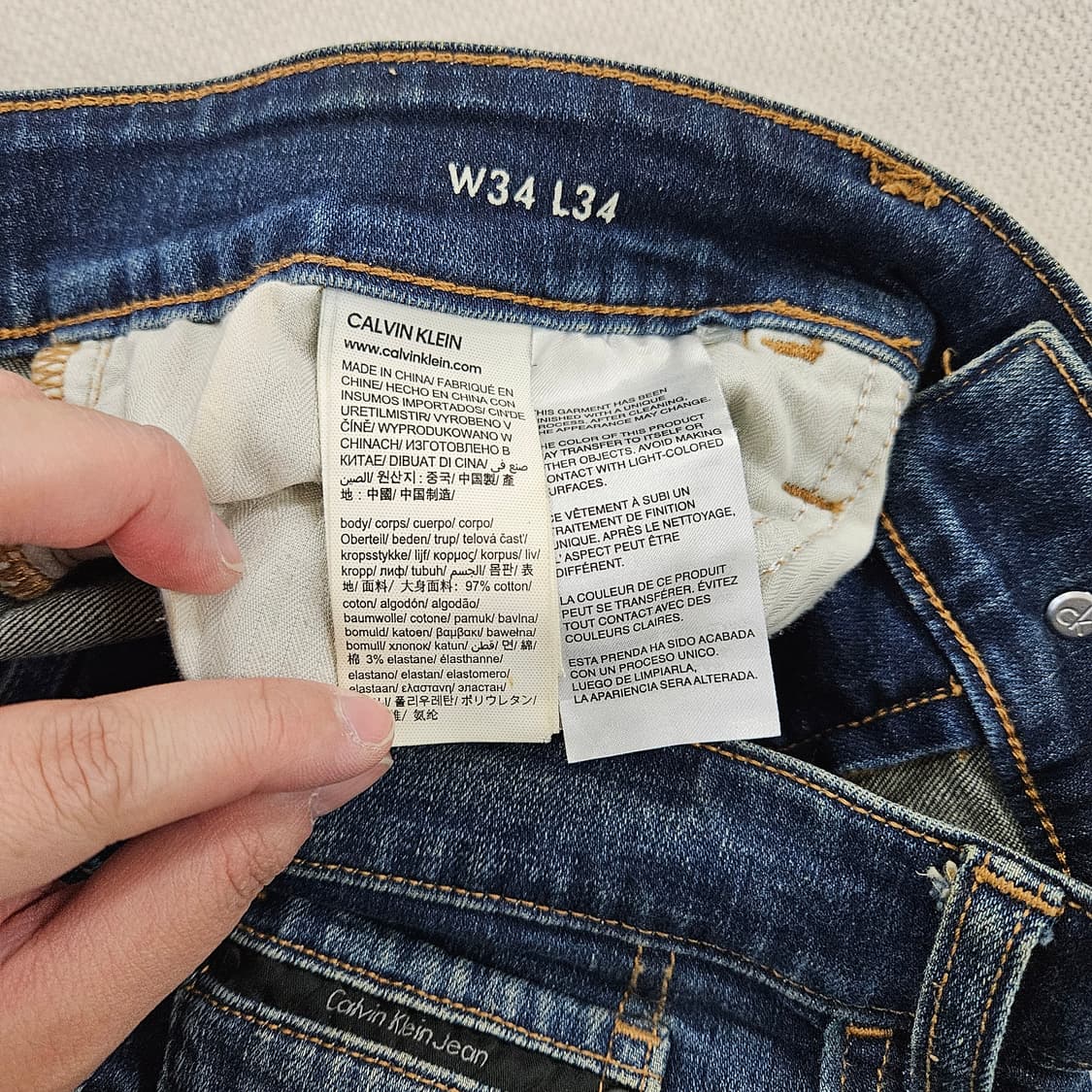 [W34L34] 캘빈클라인 진청 워싱 데님 팬츠 0115YH2 상품이미지5
