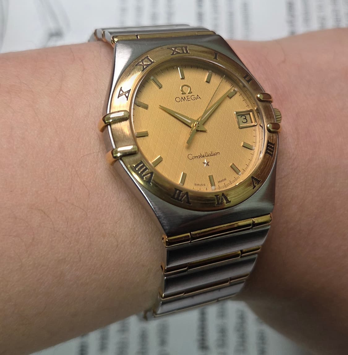 오메가 컨스틸레이션 18K콤비 풀바 쿼츠 상품이미지9