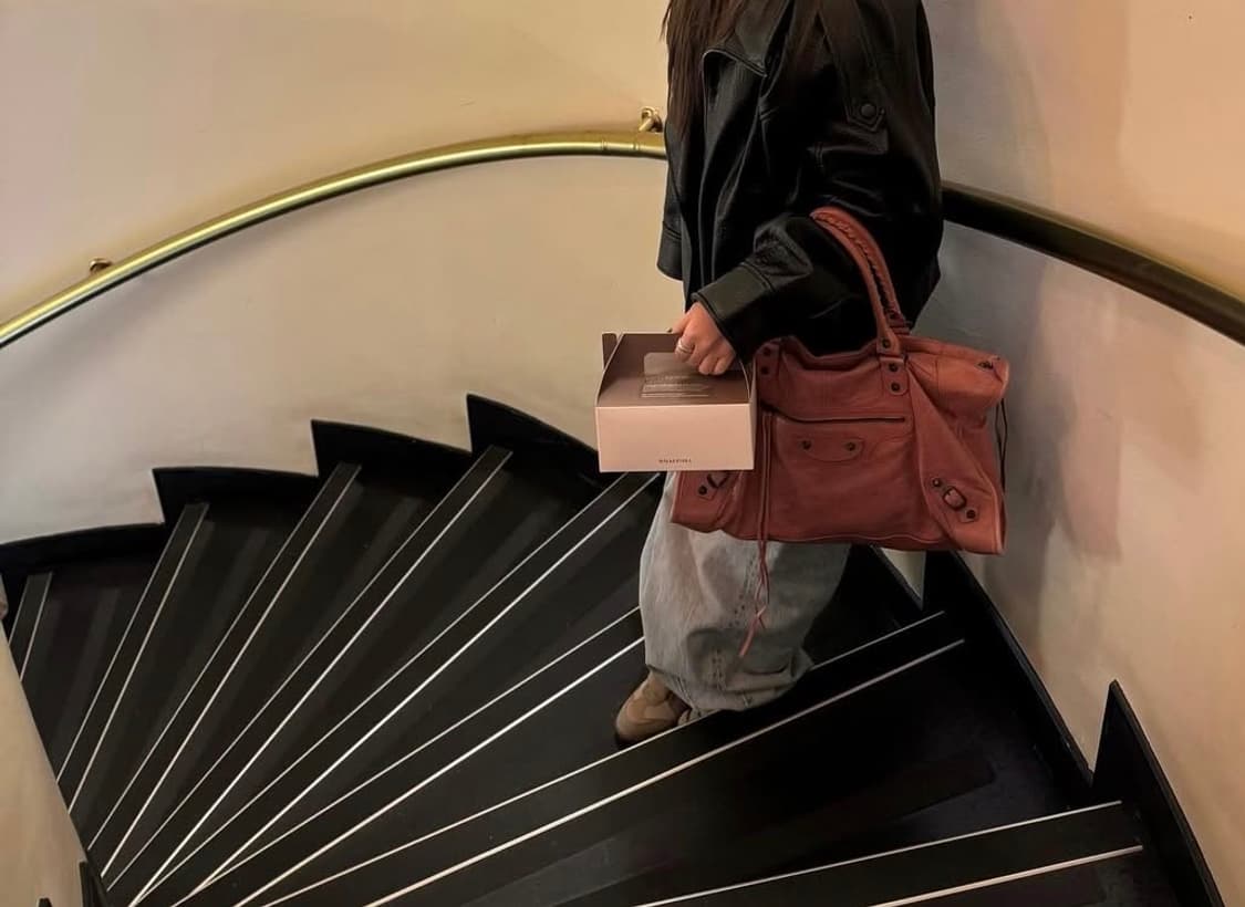 발렌시아가 모터백 라지 핑크 상품이미지3