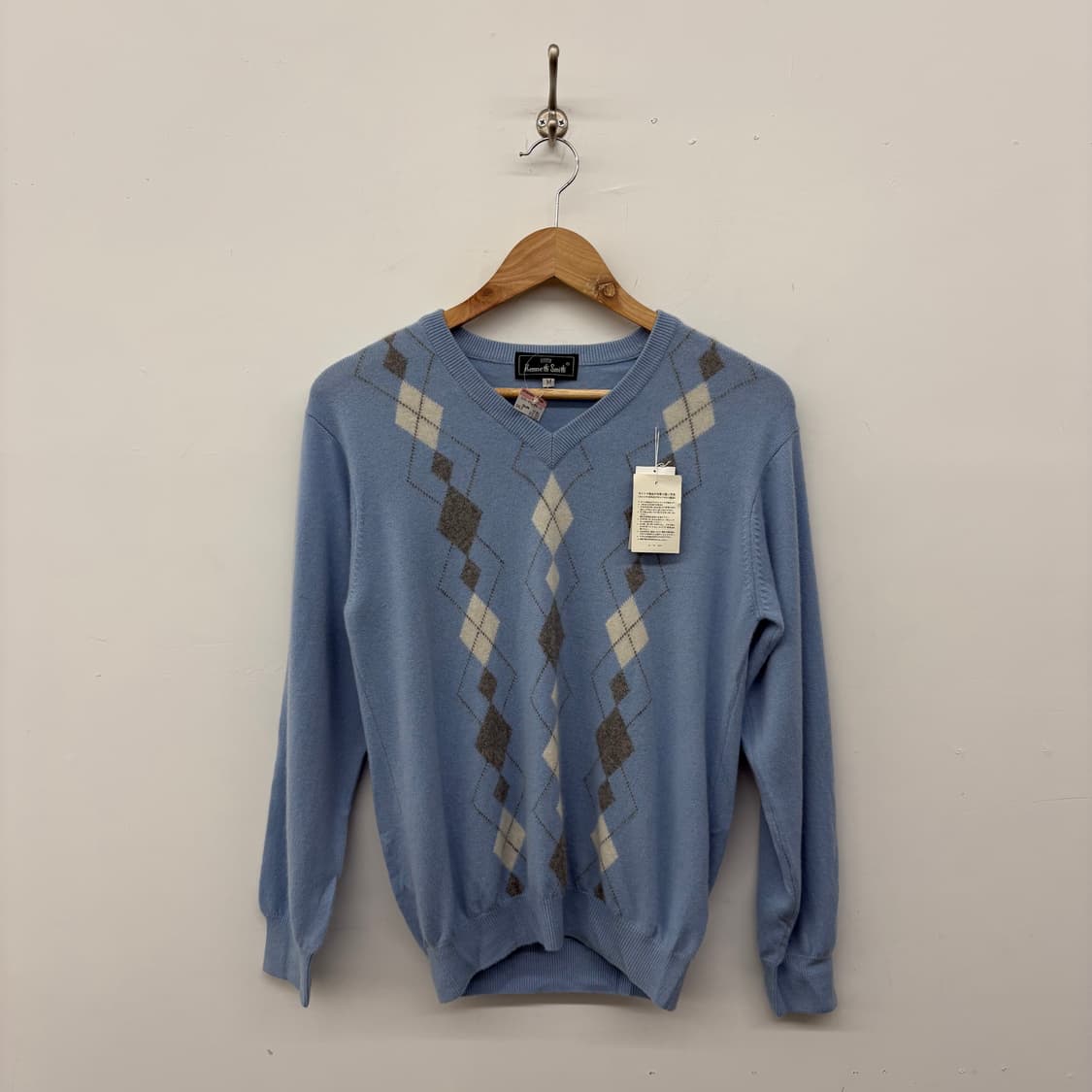 케네스 스미스 아가일 V넥 캐시미어 니트 여/M 상품이미지1