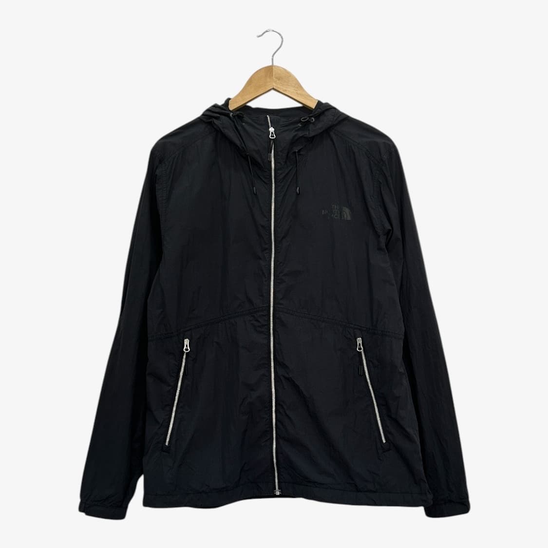 노스페이스 경량 후드 바람막이 남성 105 블랙 홀겹 상품이미지1