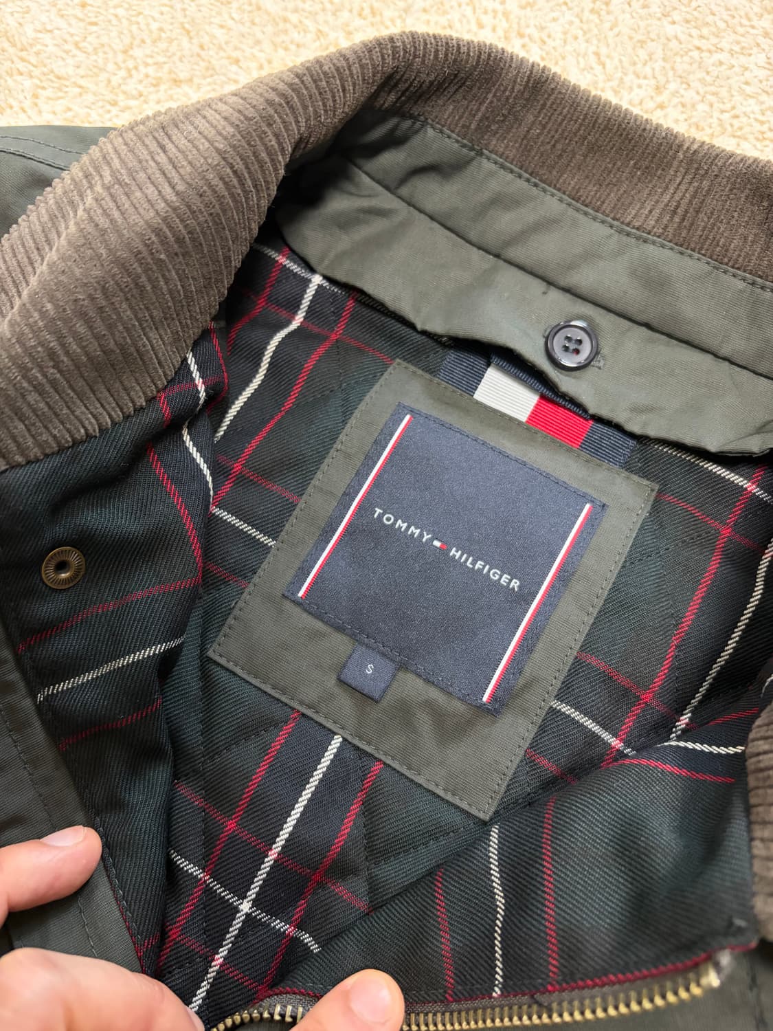 S) 타미힐피거 바버자켓 올리브 바버맛 상품이미지3