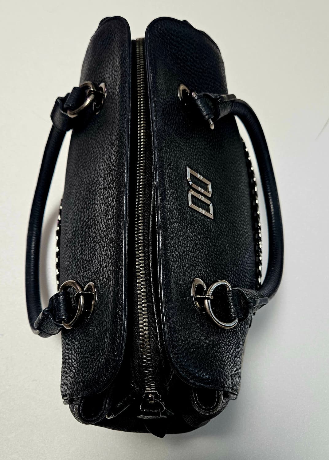 닥스 DAKS 가죽 핸드백 (블랙/파이톤 배색) 상품이미지4