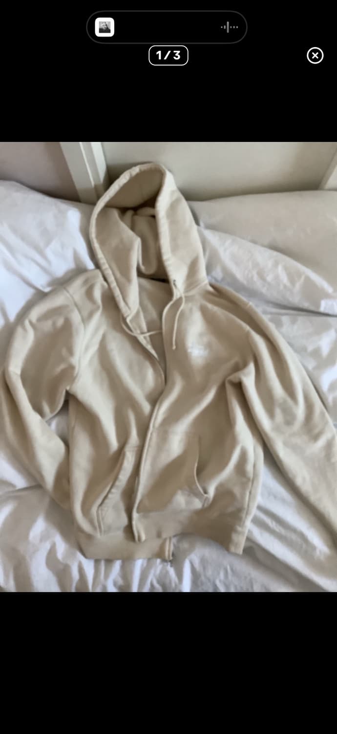 스투시 베이직후드집업 화이트 상품이미지1