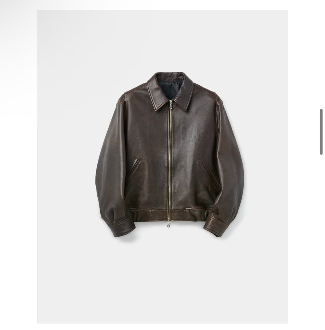 [XL] 쿠어 앤틱 램스킨 레더 블루종 다크브라운 상품이미지1