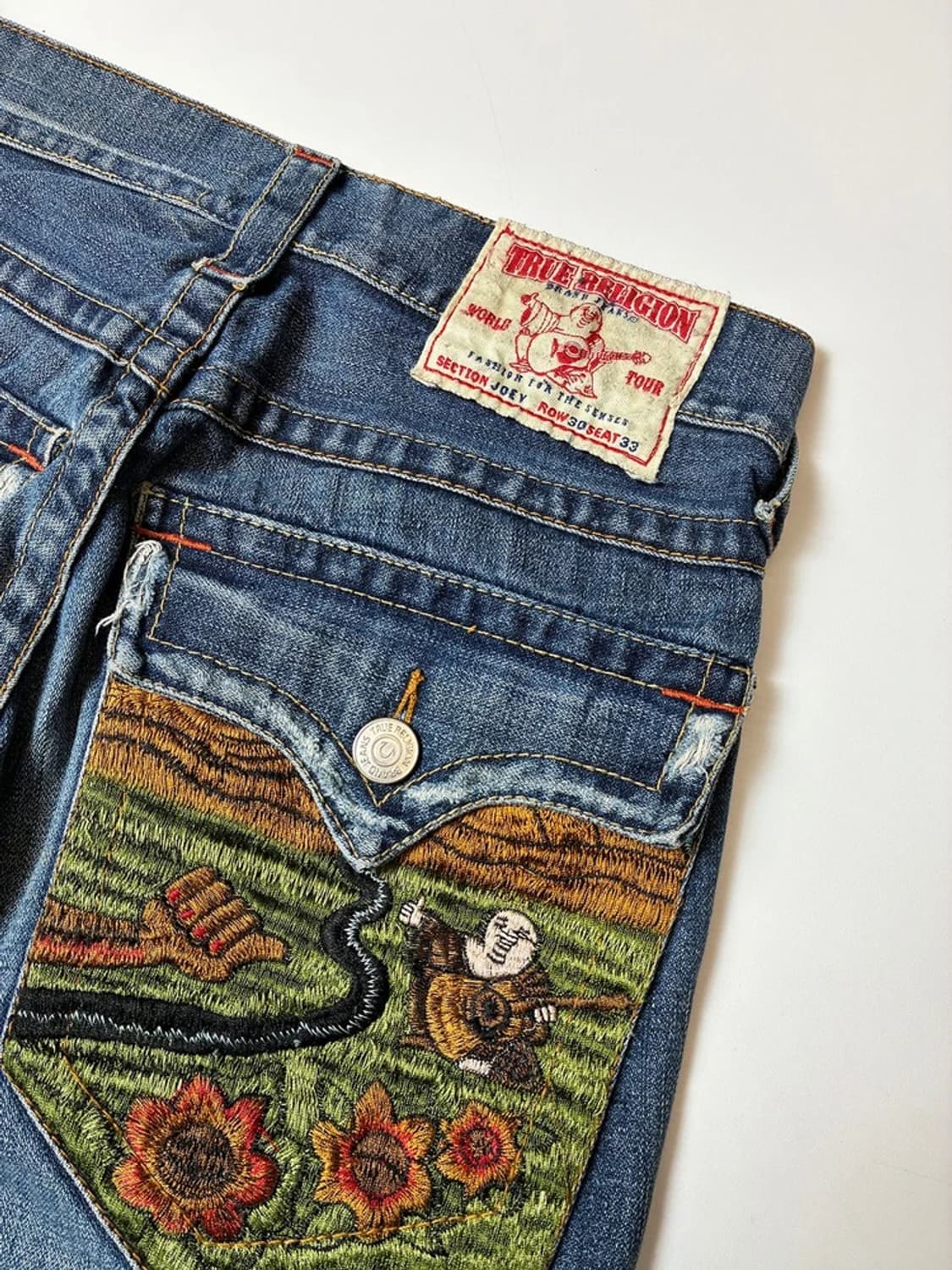 트루릴리젼 00's USA 오리엔탈 자수 와이드 데님팬츠 PN8140 상품이미지3