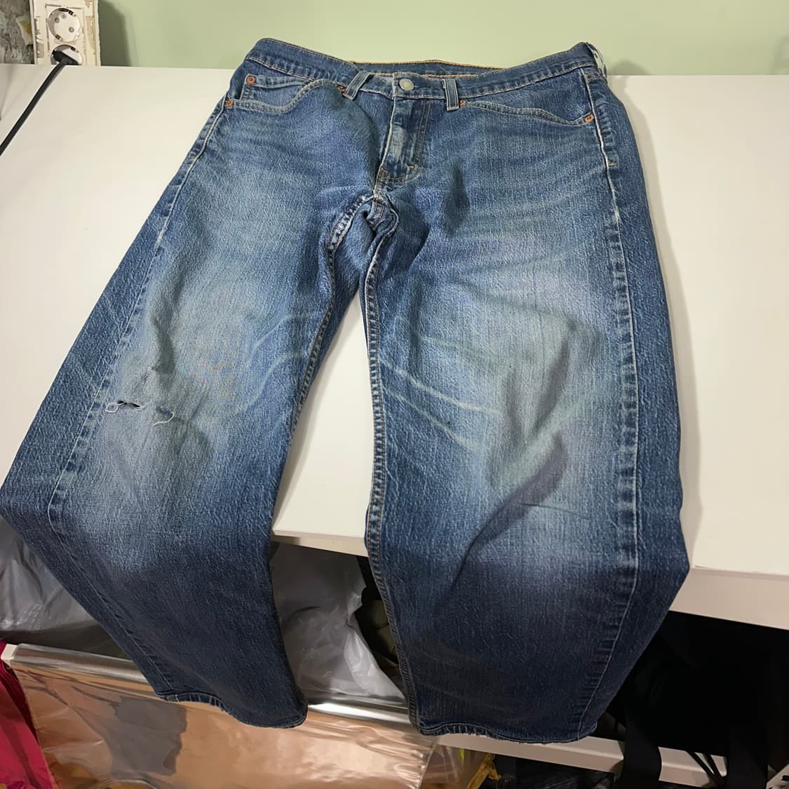 M 32 리바이스502 레귤러핏 중청워시드 데님팬츠 청바지 상품이미지3