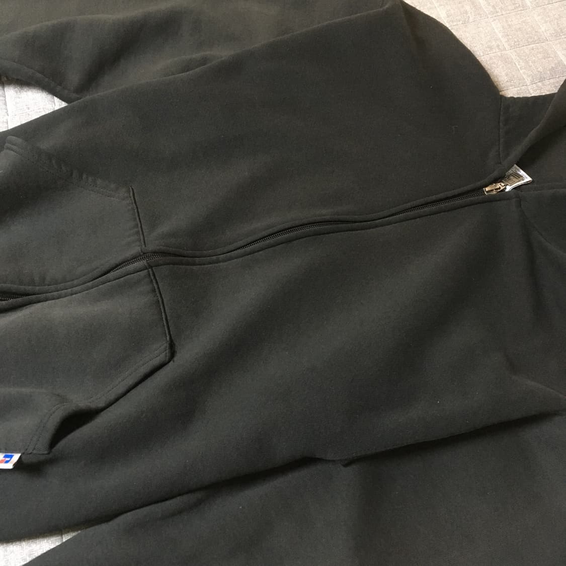 [M] 90s russell 러셀 후드집업 페이딩 블랙 상품이미지2