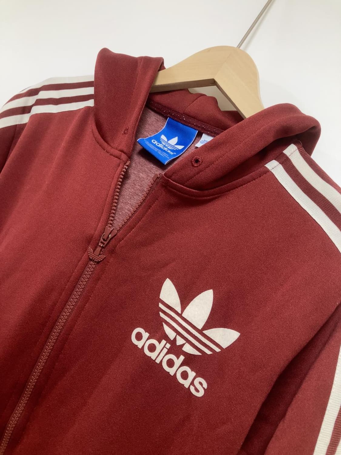 아디다스 버건디 후드 집업 자켓 와인 져지 트랙탑 집업 상품이미지2