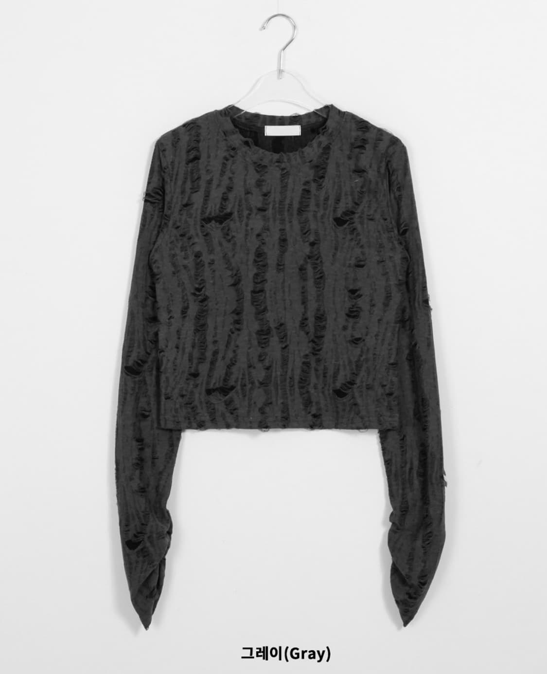 바이너리원 데릭 데미지 티셔츠_그레이 상품이미지5