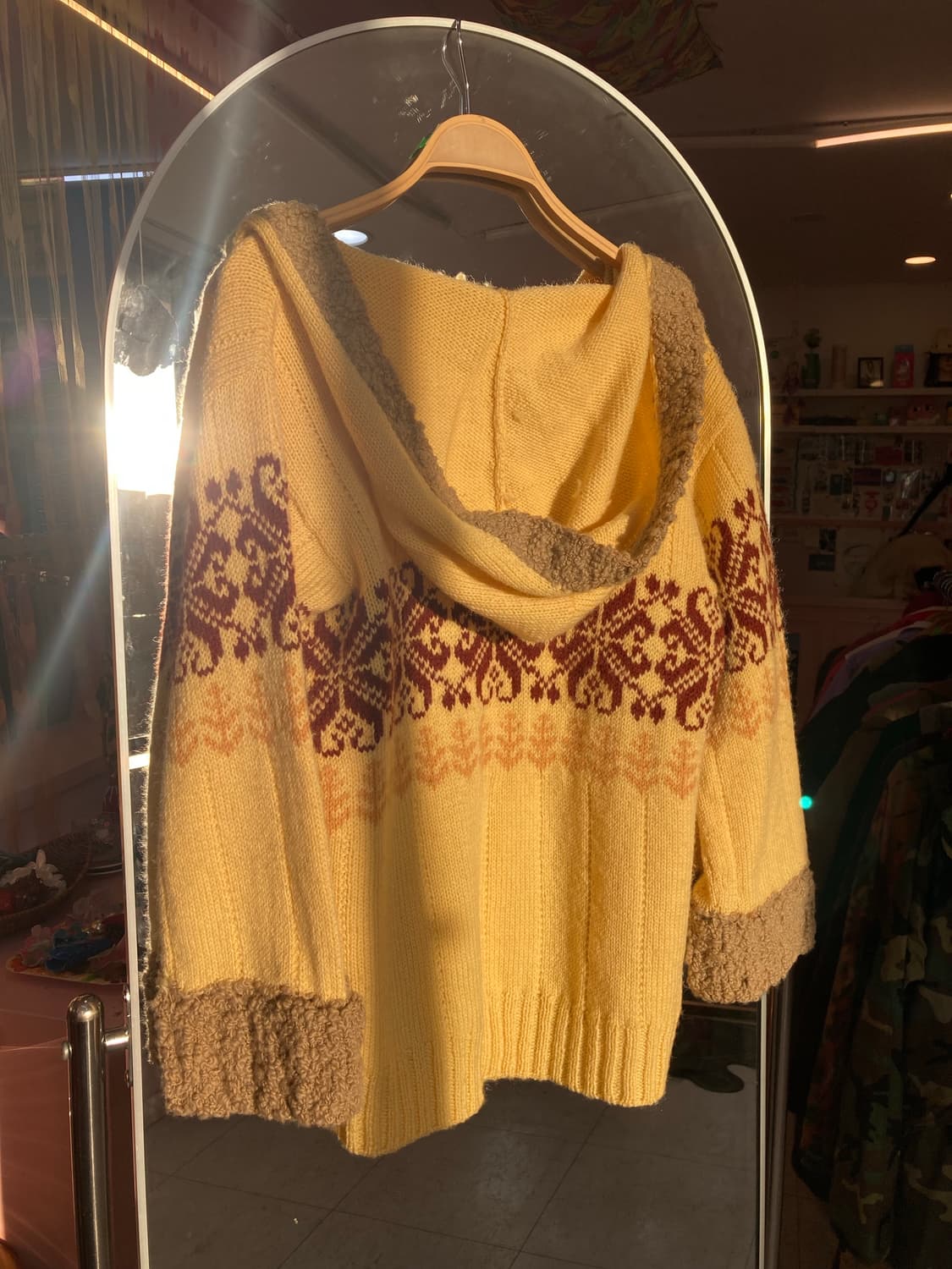 버터 패턴 후디 노르딕 니트 가디건 상품이미지4