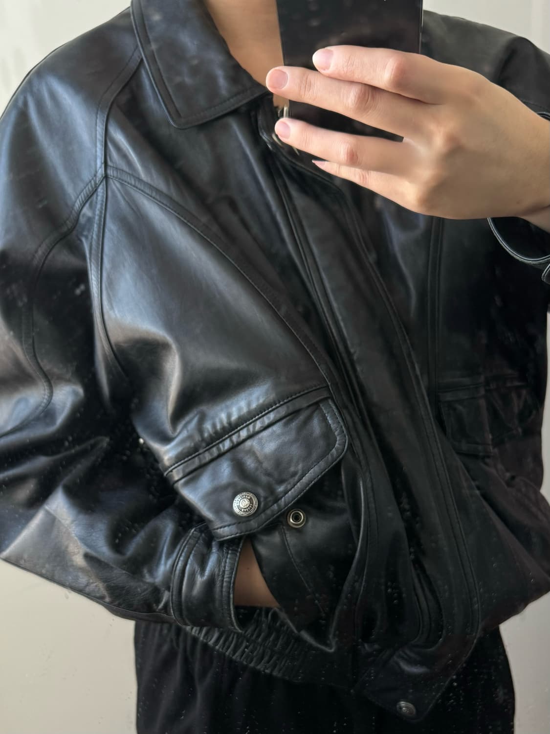 빈티지 레더 자켓 가죽 자켓 블랙 상품이미지2
