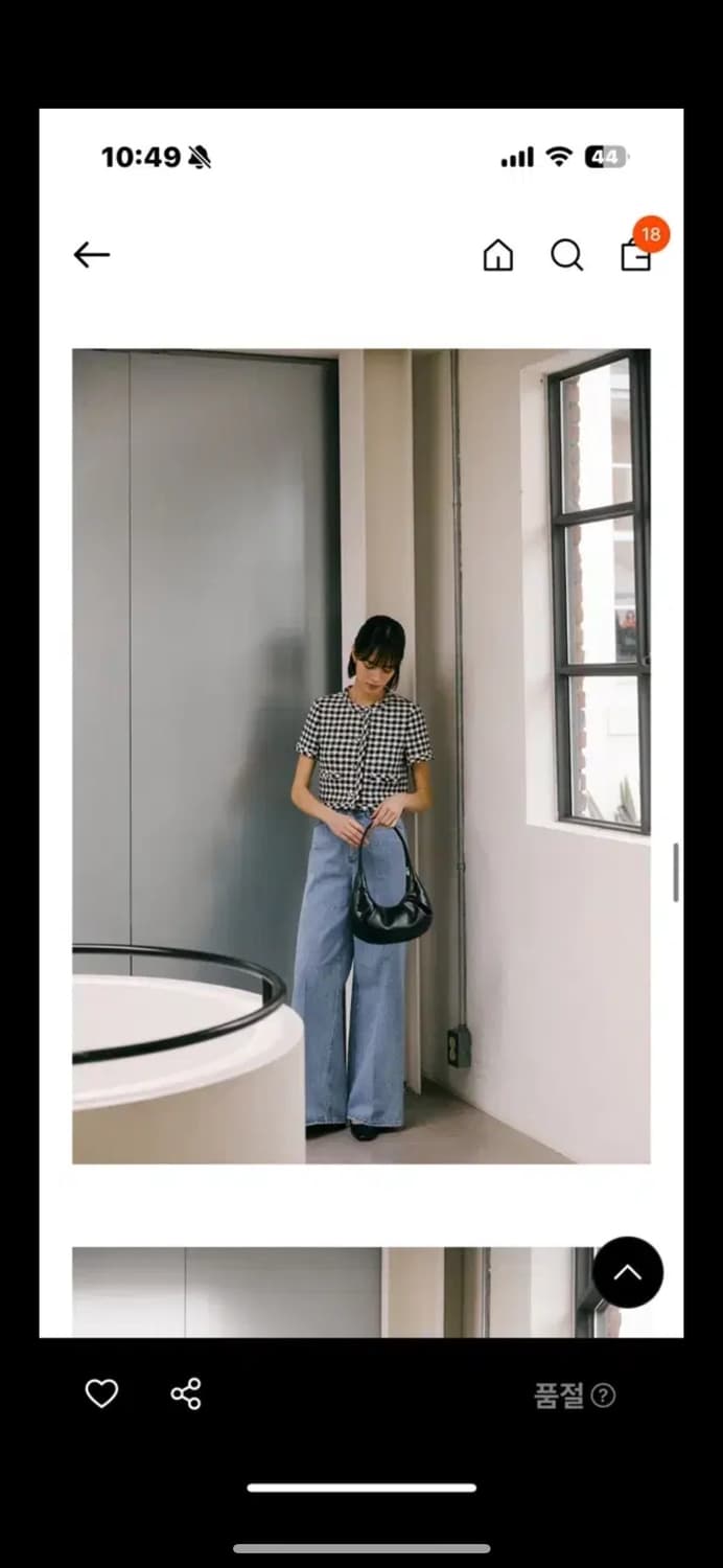 오뮤 MIU 체크 크롭 자켓 상품이미지1