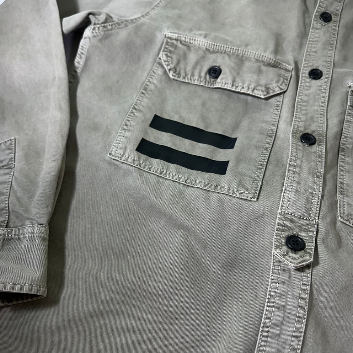 100 L 자라 맨 빈티지워시드 투포켓 코튼 셔츠 남방 상품이미지4