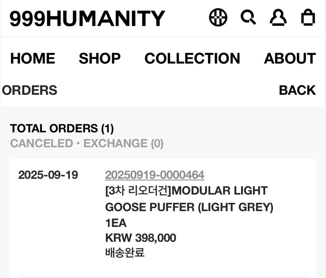 999HUMANITY 패딩 그레이 2 상품이미지3