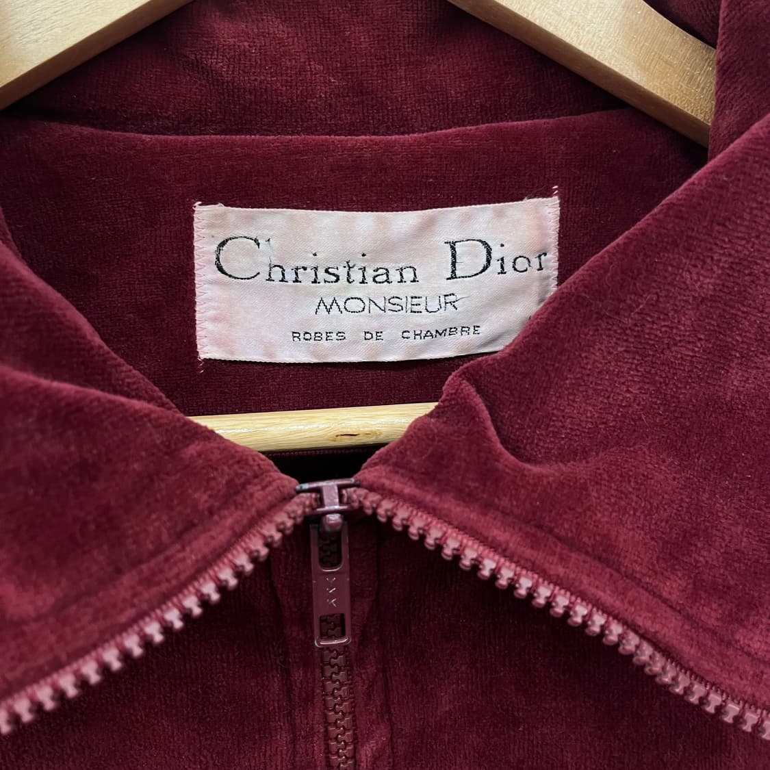 크리스챤 디올 벨벳 집업 자켓 버건디 남L 상품이미지3