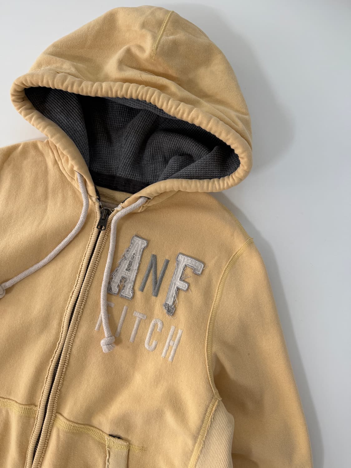 아베크롬비 00‘s 오버사이즈 빈티지옐로우 해비웨이트 후드집업 상품이미지2