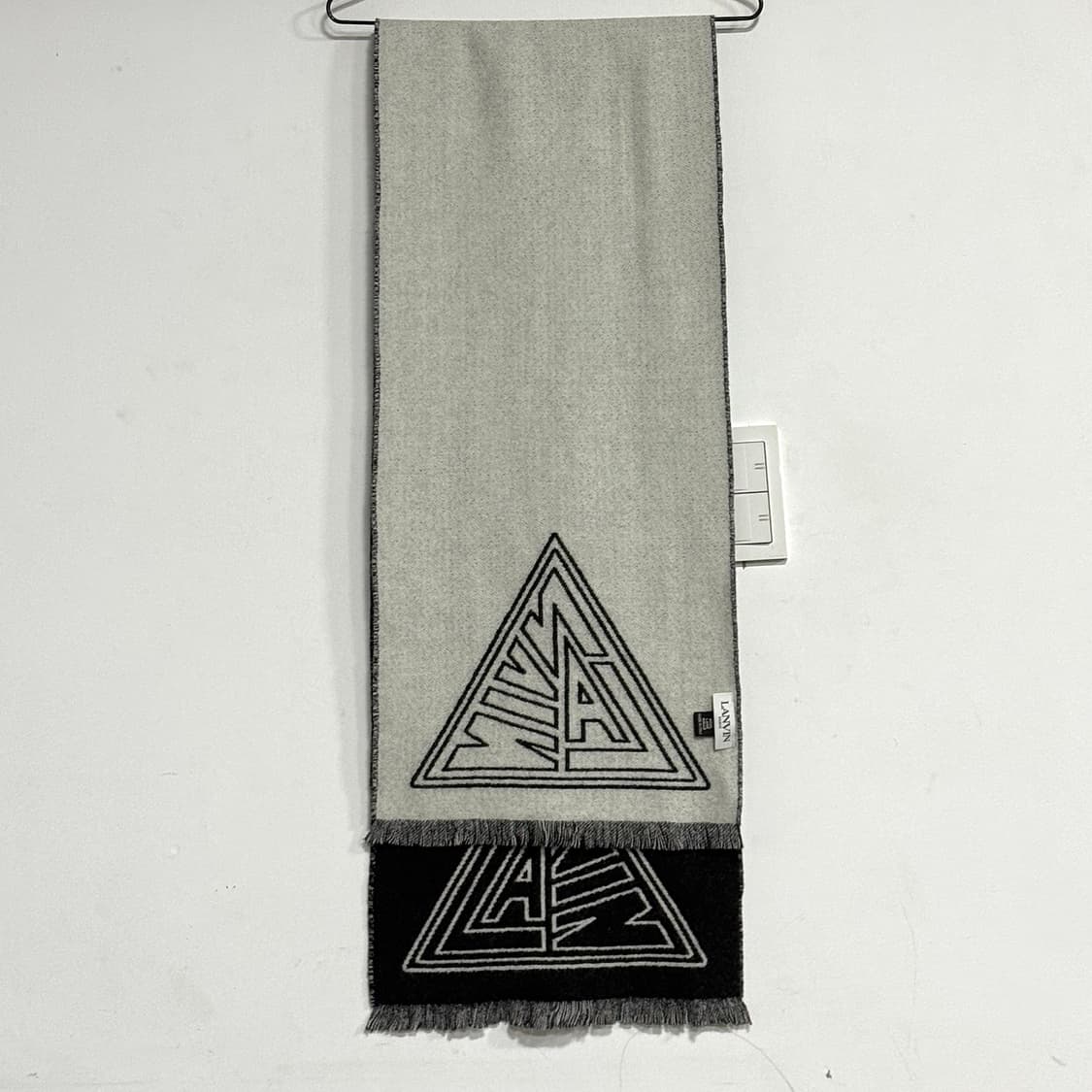 랑방파리 자카드 로고 투톤 울 머플러 상품이미지4