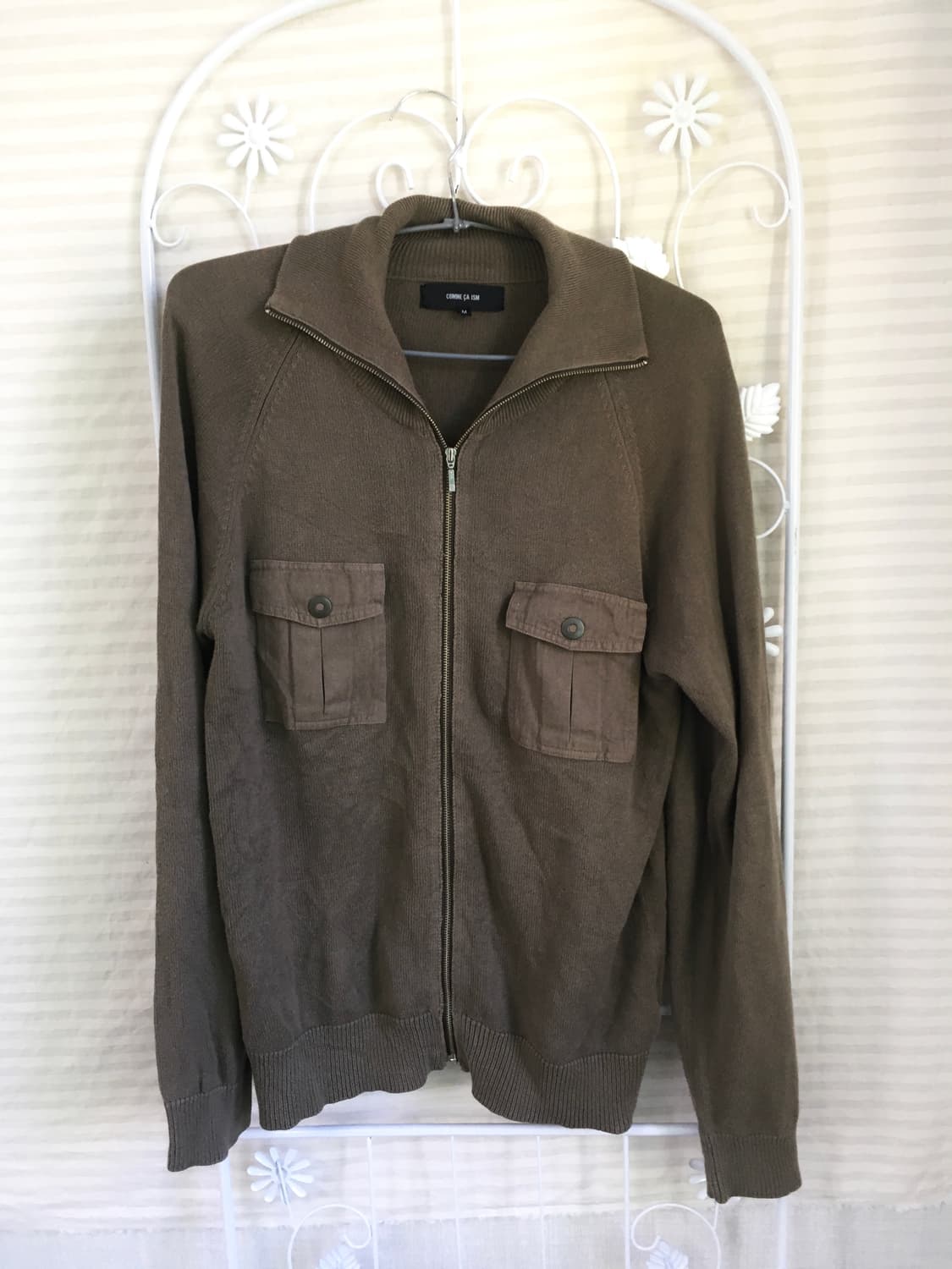 jpn vintage y2k 카키 포켓 니트 집업  상품이미지4