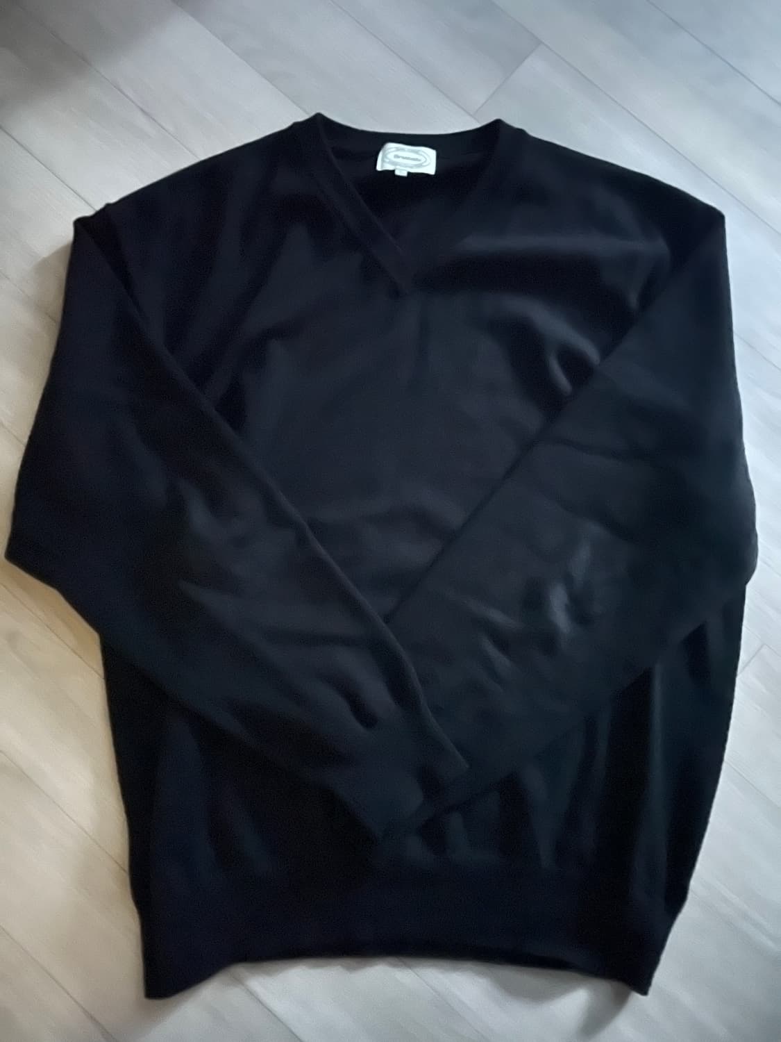 브루먼 브이넥 코튼 니트 블랙 L사이즈 상품이미지1