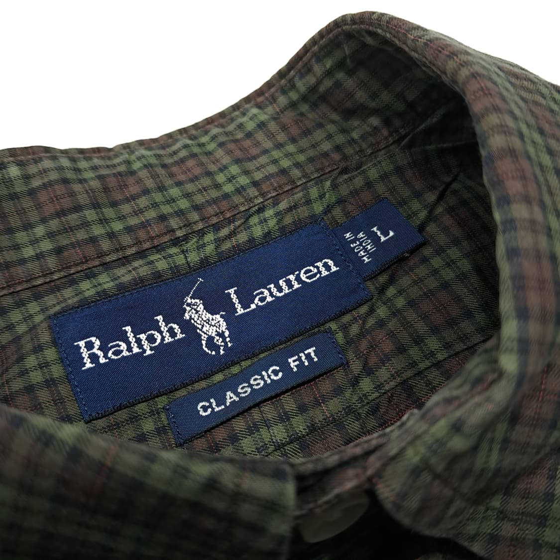 CL243 L 폴로 인도판 면 포니 그린 타탄체크 셔츠 남방 상품이미지4