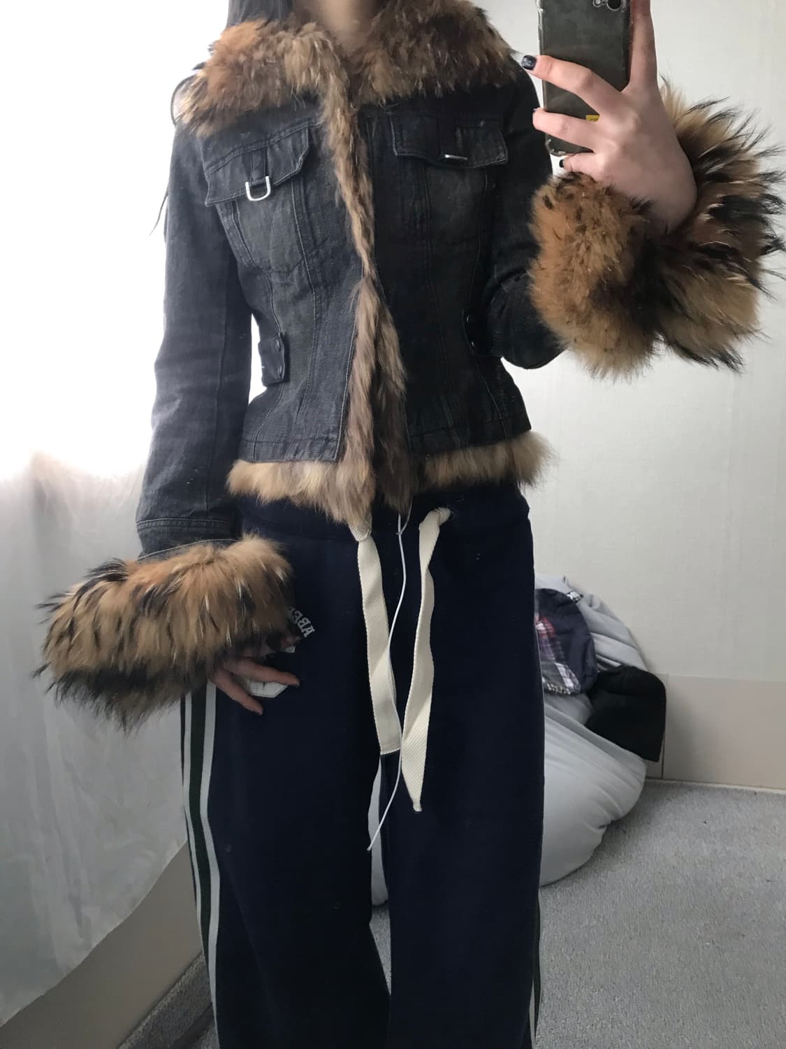 빈티지 데님 퍼자켓 상품이미지7