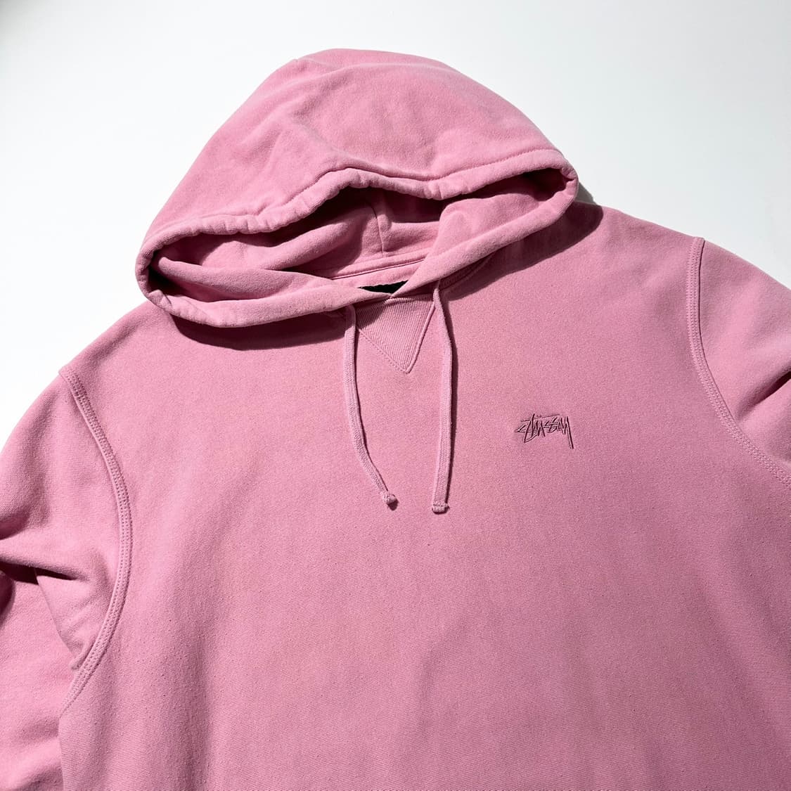 스투시 스탁로고 후드 딸기우유 핑크 상품이미지4