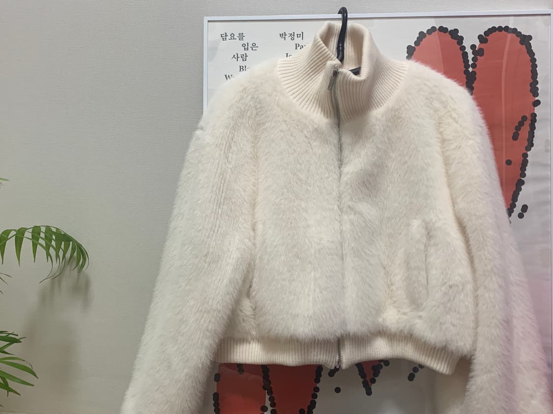 새상품) 데이지투엘 아이보리 퍼 자켓 상품이미지7