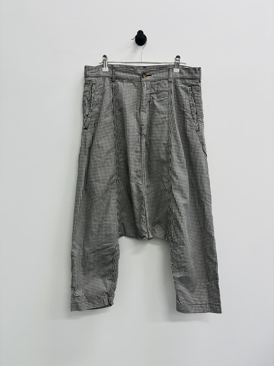 꼼데가르송 깅엄 체크 드롭 크로치 배기 팬츠 상품이미지1