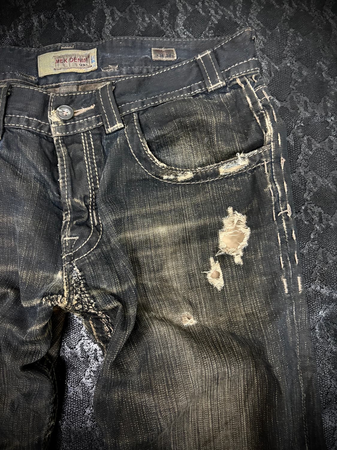 “Vintage” Grunge Washed Black Pants 상품이미지8
