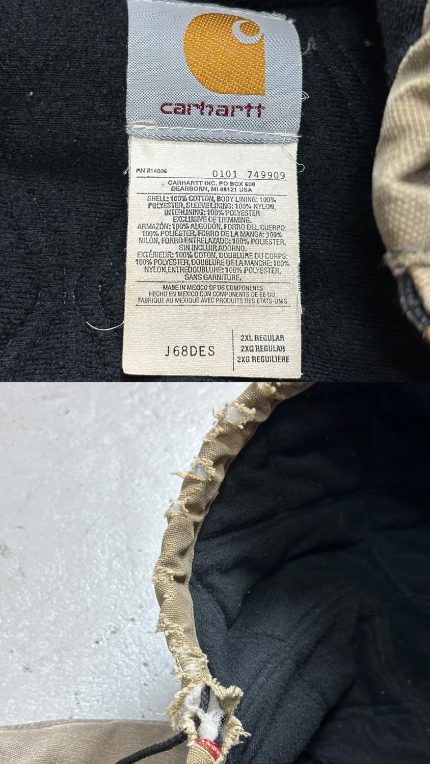00's OG 칼하트 J68 액티브 자켓 칼하트 DES 후드자켓 상품이미지10