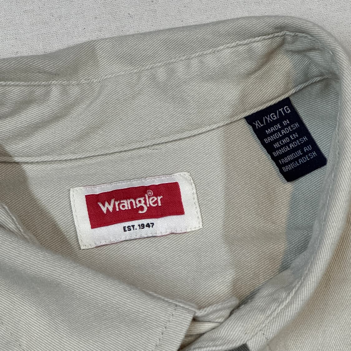 XL) Wrangler 랭글러 투포켓 워크웨어 코튼 셔츠 아이보리 W8 상품이미지6