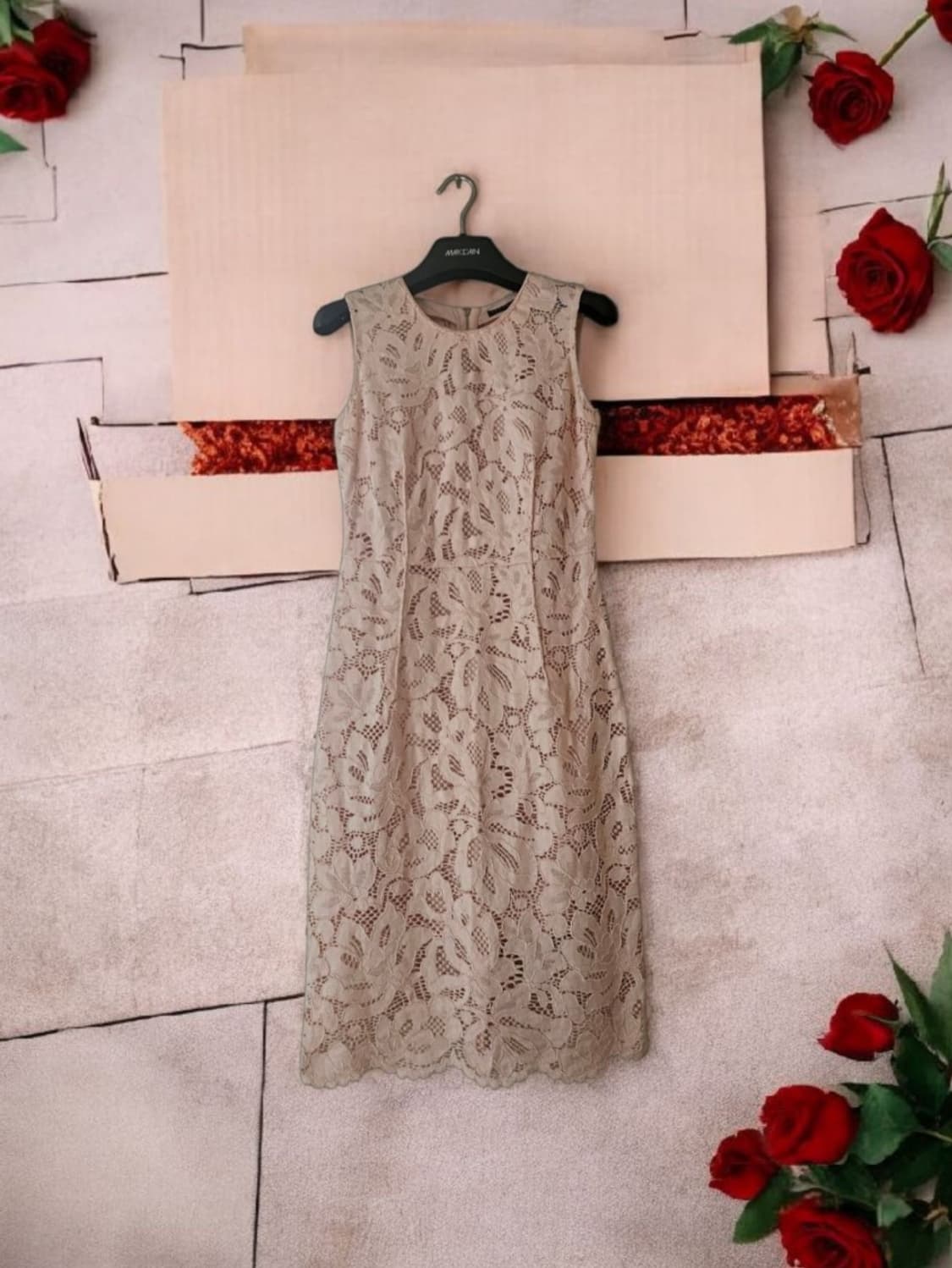 시슬리 핑크 플라워 자수 러블리 민소매 미디원피스 55 상품이미지1