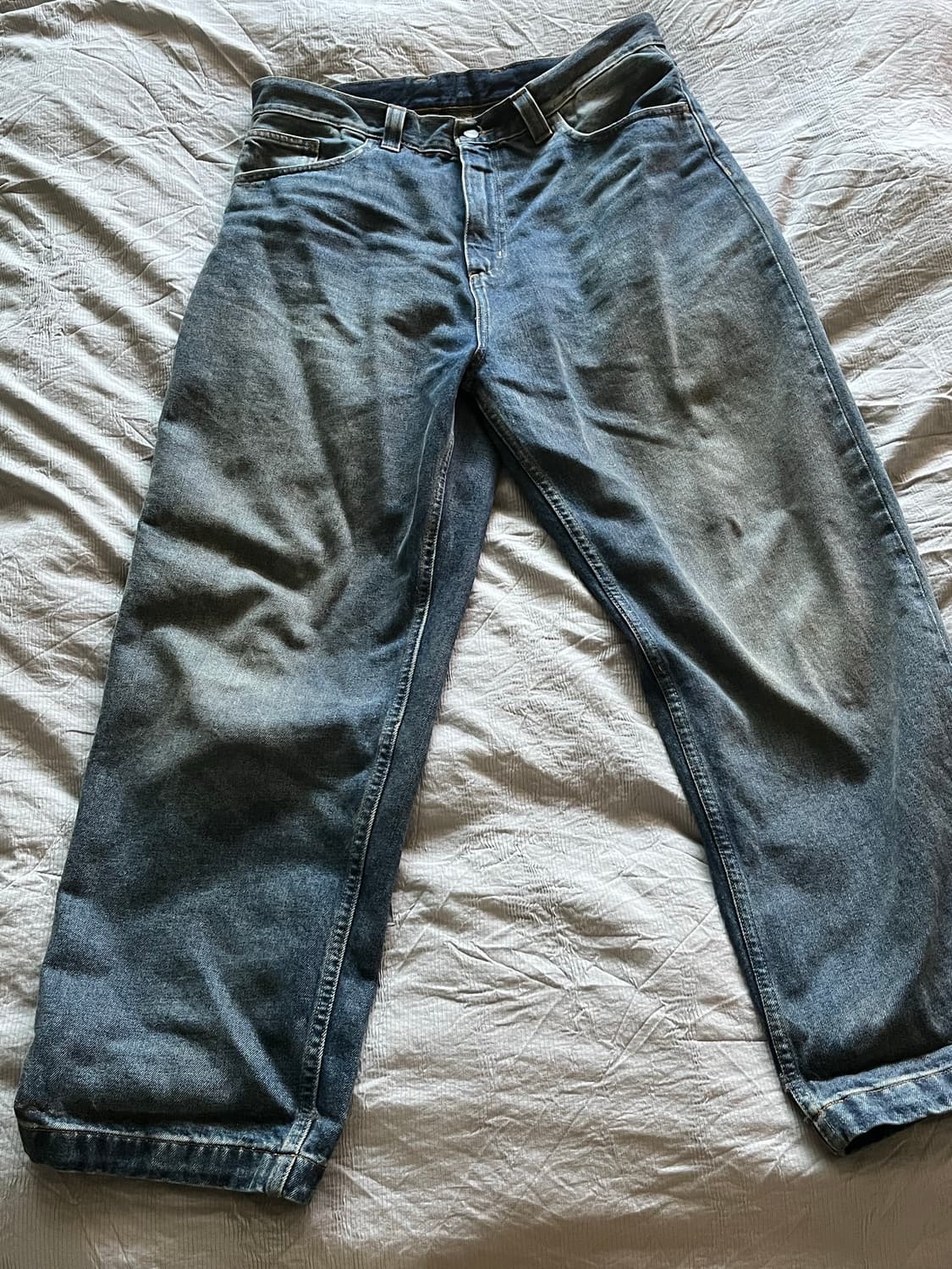 칼하트 브랜든 팬츠 스미스 블루 원 유즈드 워시 상품이미지2