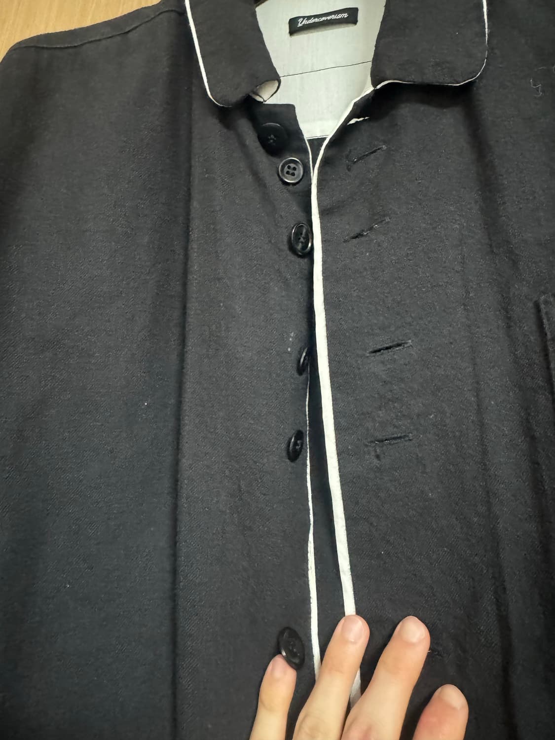 언더커버리즘 21aw 랩코트 아티잔 울린넨 혼방 코트 상품이미지4