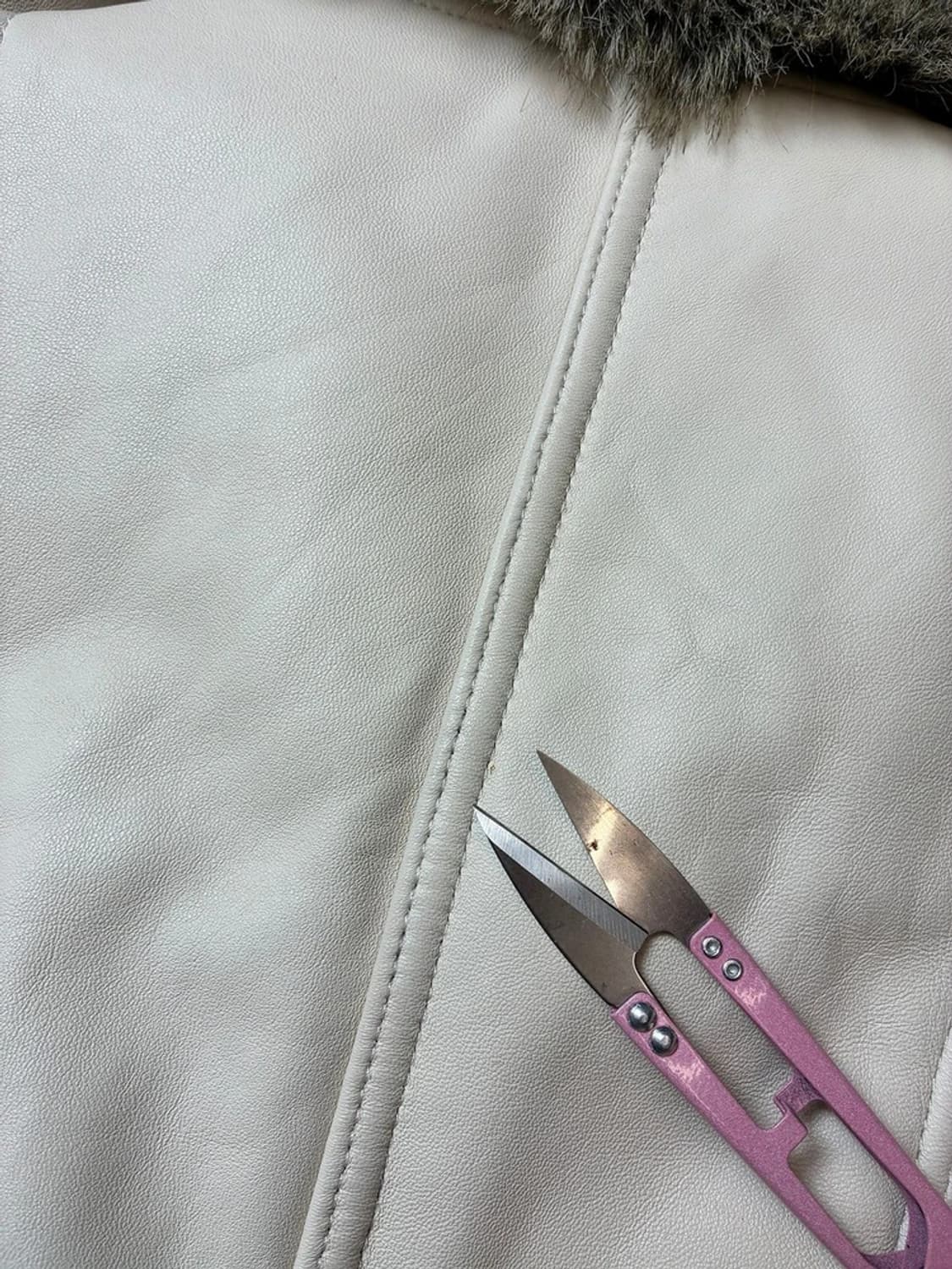 제시카 크리스토퍼 00's Y2K 퍼 크롭 양가죽 자켓 PN8490 상품이미지7