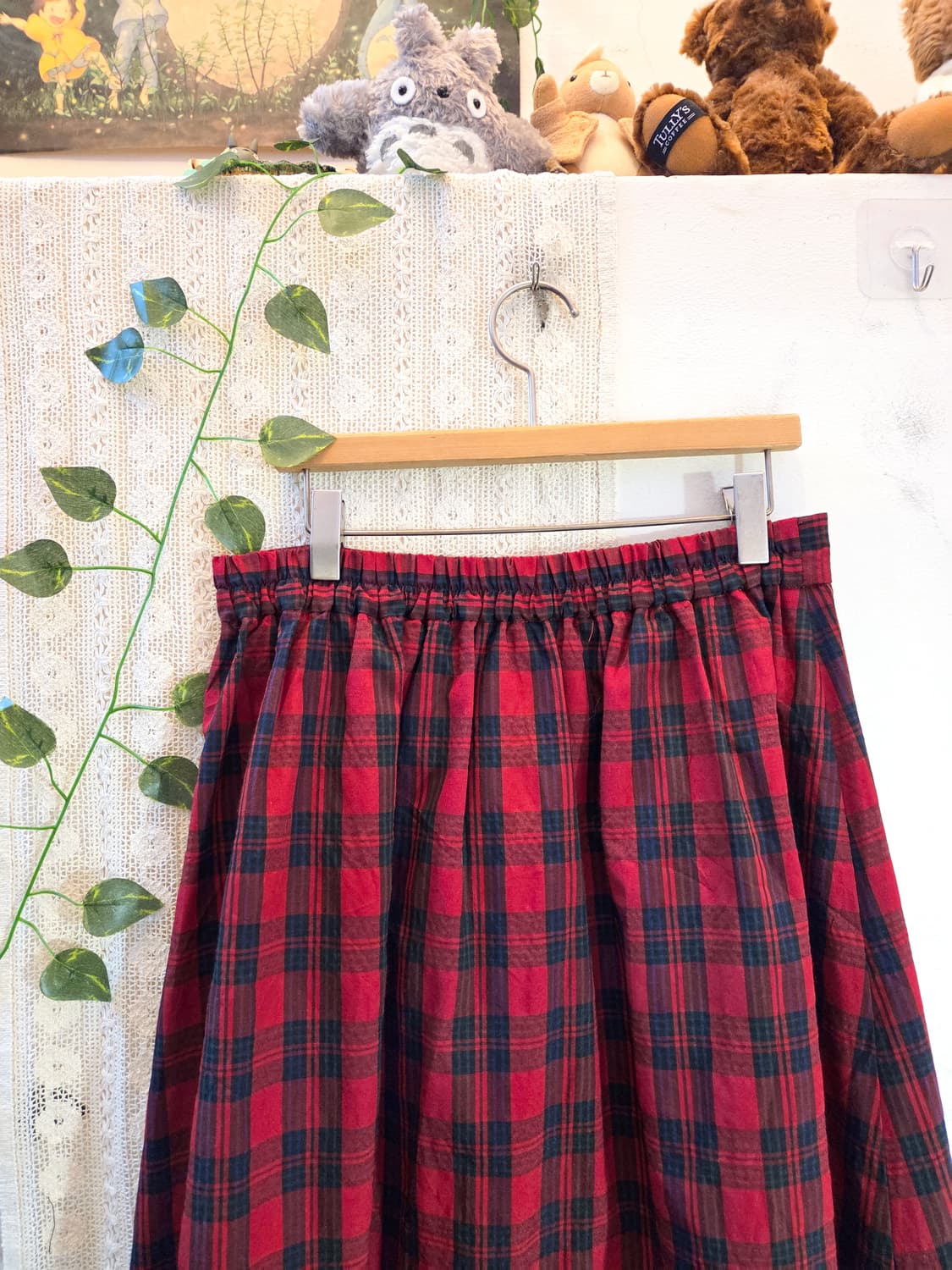 레드 체크 롱스커트 상품이미지5