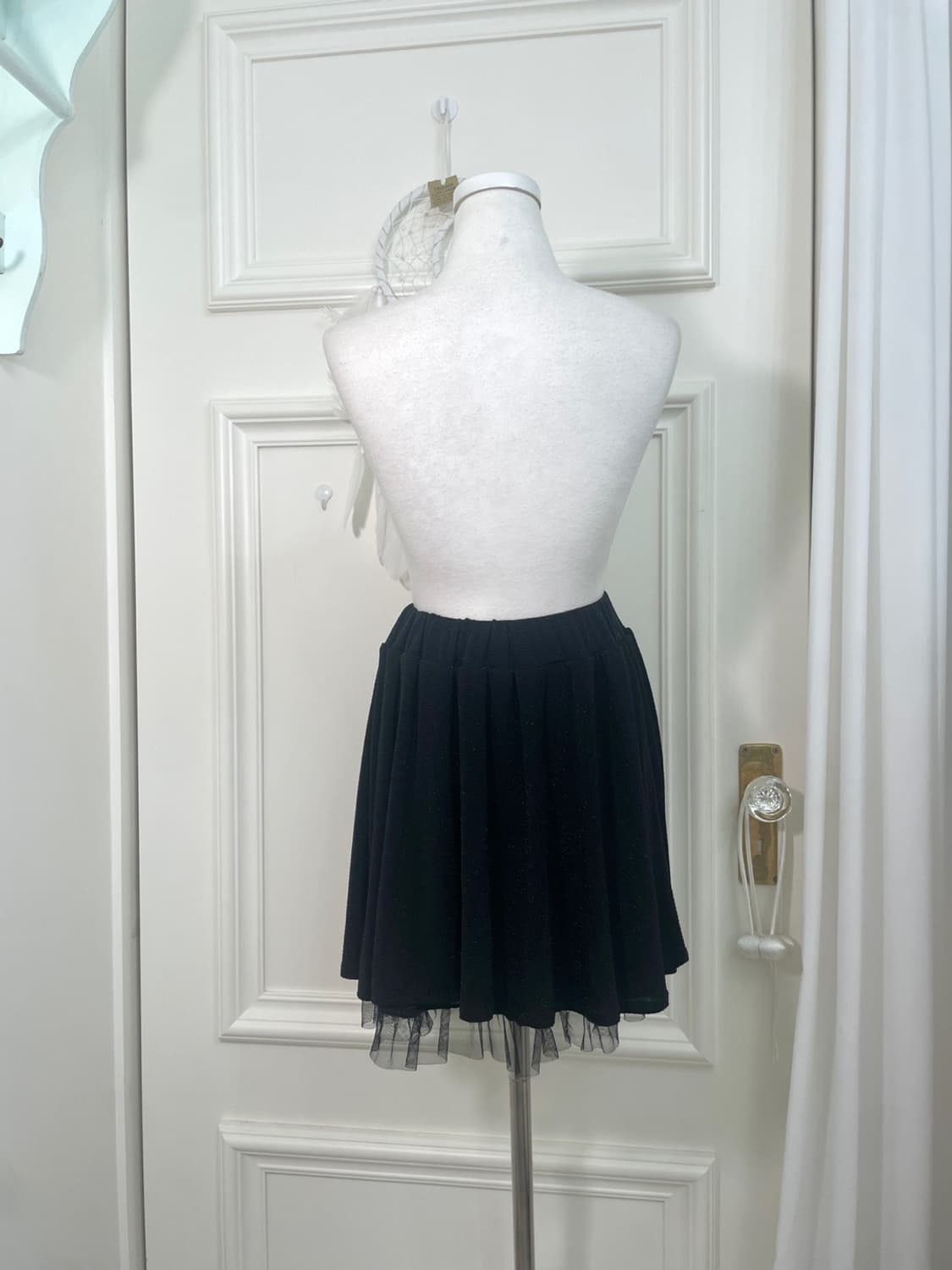 black tule glitter banding mini skirt 상품이미지3