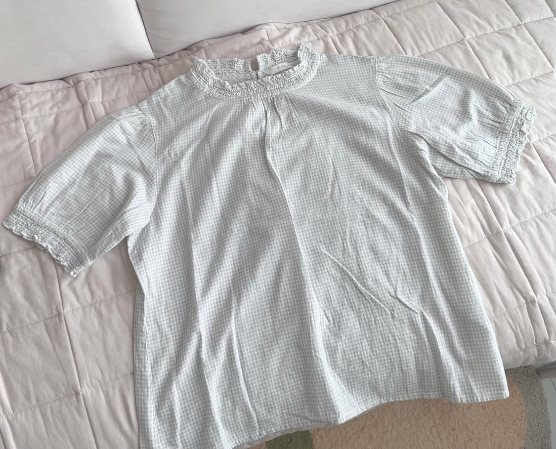 Ehkasopo민트체크 모리걸블라우스 상품이미지2